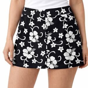 Black And White Floral Wrap Skirt